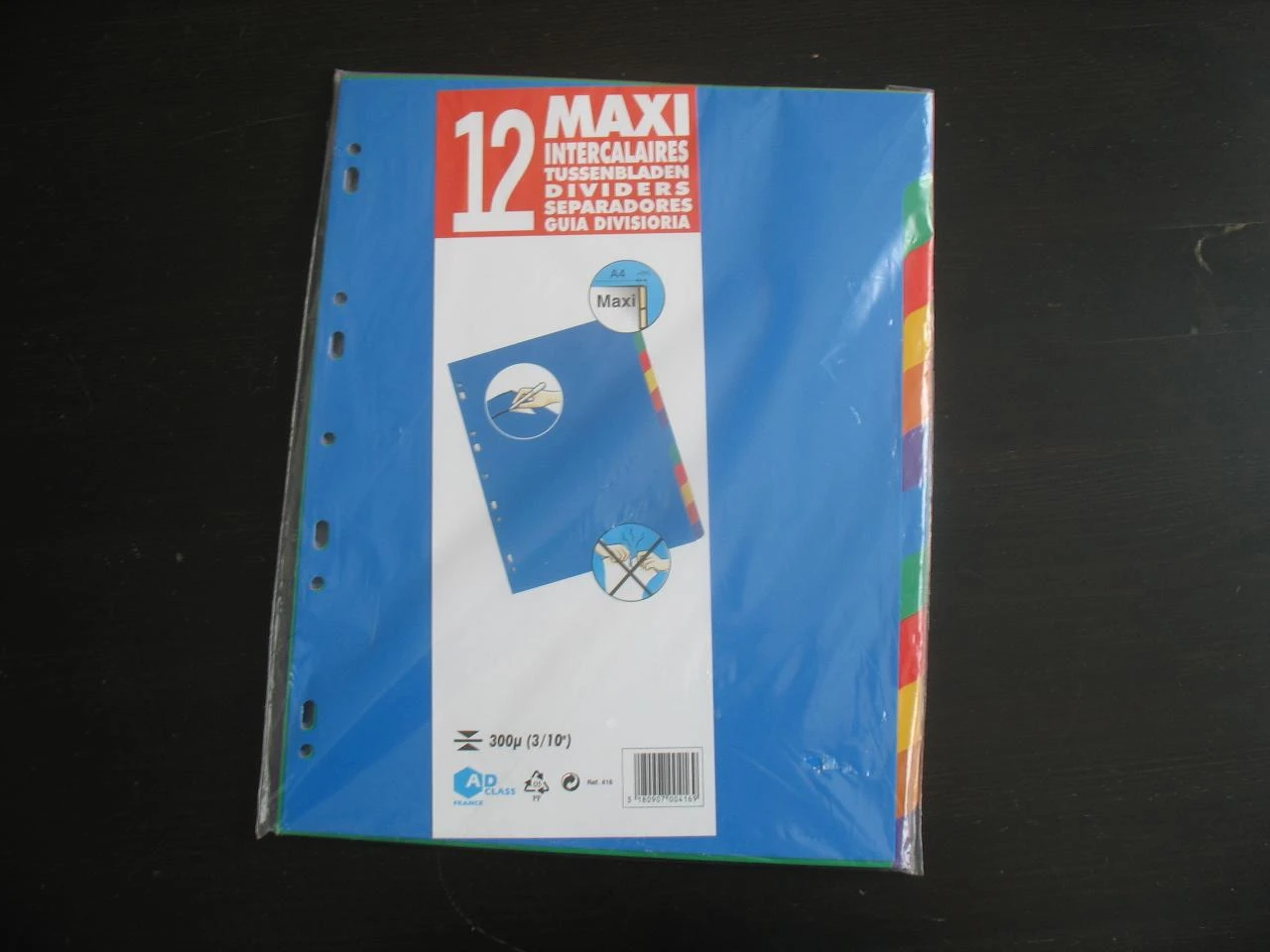 LOT DE 3 PAQUETS D'INTERCALAIRES PLASTIQUE - GRAND FORMAT - NEUF - n°36 – photo 3